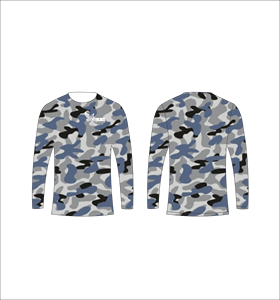 Chemise de pêche à séchage rapide camouflage gris bleu, manches longues, t-shirt athlétique par sublimation - Product Image 4