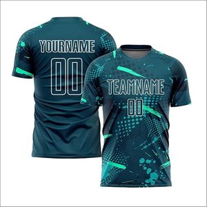 ชุดฟุตบอลสั่งทำ MOQ ต่ำ คุณภาพสูงสำหรับฤดูร้อน ผ้าโพลีเอสเตอร์ 100% แห้งเร็ว พิมพ์ลายแบบ Sublimation ชื่อผู้เล่น ชื่อทีม ด้านหน้า - Product Image 6