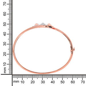 Elegant Infinity Leaf Diamond Gold Bangle Bracelet for WomenElegant Rose Gold Diamond Floral Bangle Bracelet | Pavé Diamond Leaf - Product Image 4