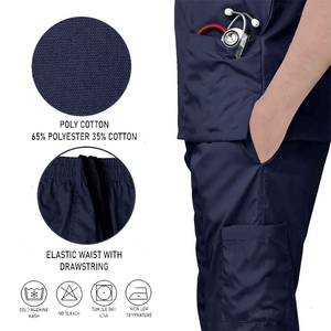 Professional Men's Medical Scrub <b>Set</b> V-neck Short Sleeve Tops and Pants Hospital Nurse Uniform Surgical <b>Doctors</b> Workwear Suit - Product Image 6