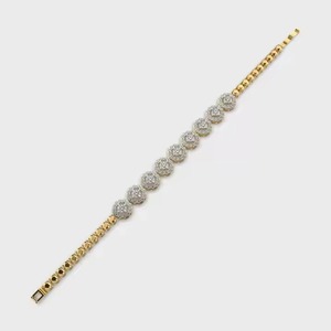 Bracelet tennis fait main Sept Merveilles en or blanc 18 carats avec chaîne, moissanite et diamants – Cadeau idéal pour les passionnés de tennis - Product Image 4