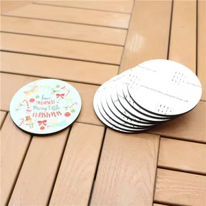 Sublimation Blank MDF Handmade <b>Coasters</b> Heat Transfer Round <b>Drink</b> <b>Coaster</b> with Cork Base 9 CM Diameter From REHMAN CRAFT - Product Image 4