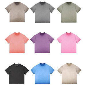 Men's Regular Fit O-Neck Short Sleeve T-Shirt Solid Color Casual Knitted Jersey 100% Cotton Regular Length Vintage Custom Logo - Product Image 2