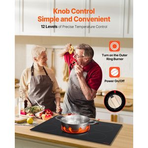 Horno de encimera de control de perilla de inducción eléctrica de 5 quemadores de 9200W - Product Image 3