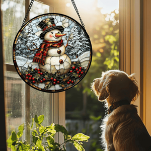 Attrape-soleil en acrylique coloré Bonhomme de neige CIFbuy à suspendre à la fenêtre pour la décoration de Noël, de la maison et du jardin, idéal pour TikTok et le service de sélection Temu - Product Image 1