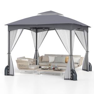 Pérgola y Gazebo para Patio de Alta Resistencia de 10 x 10 Pies con Paredes de Malla y 4 Sacos de Arena - Product Image 3
