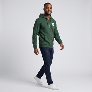 Sudadera con Capucha Verde para Hombre Dumela, con Cierre, de Algodón y Felpa, Informal, con Logotipo Frontal, Corte Regular, para Otoño - Product Image 4