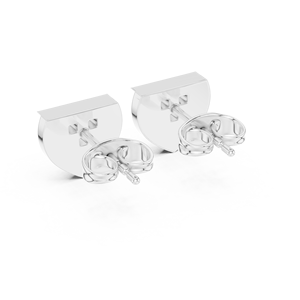 Luxury <b>Silver</b> Geometric Lab-Grown Diamond <b>Stud</b> Earrings with IGI Certification for Engagement Wedding Gift-Women's Fine Jewelry - Product Image 3