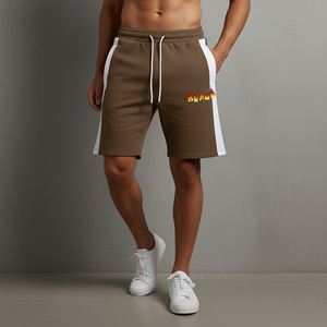 Shorts de jogging pour homme, 100% coton, écologiques, haute qualité, 2 couleurs, avec logo personnalisé, respirants, pour usage quotidien. - Product Image 5