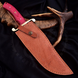 Cuchillo de Caza Bowie de Acero 440C Hecho a Mano al por Mayor (ODM/OEM) con Mango de Madera Exótica y Empuñadura Plateada para Camping y Actividades al Aire Libre - Product Image 4