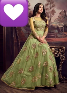 2023 vente chaude indien pakistanais dernière robe brodée en Organza lourd travail à la main Net Collection de mariage robe filles fêtes - Product Image 3