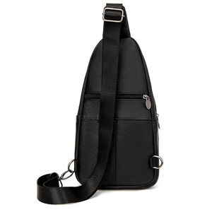 Bolso de pecho minimalista de PU, bolso de hombro con cierre de cremallera, duradero, para todas las estaciones, uso diario, negro - Product Image 3