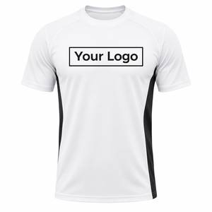 T-shirt pour homme à manches courtes avec logo personnalisé, col rond, séchage rapide, polyester, coupe sportive, impression sur le devant, longueur normale, couleur unie - Product Image 6