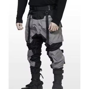 Pantalon cargo Cyberpunk Techwear pour homme, multi-poches, tactique, streetwear, avec sangle à boucle, style Hip Hop, urbain, Harajuku, Harem - Product Image 2