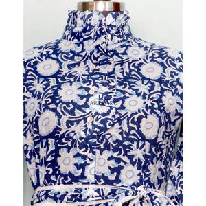 เดรสยาวผ้าฝ้ายแท้ 100% สำหรับผู้หญิง ลายพิมพ์ดอกไม้แบบอินเดีย ทำมือ แขนยาว น่ารัก สวมใส่สบาย เหมาะสำหรับงานปาร์ตี้ เรียบง่าย - Product Image 4