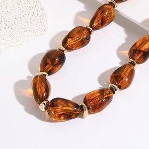 Necklaces for Women Resin Statement Handmade Colorful <b>Large</b> <b>Beads</b> Boho Choker Necklace Jewelry for Women - Product Image 2