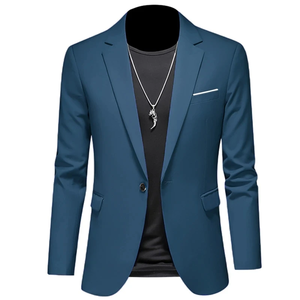 Nuevo Traje Azul de Doble Botonadura para Padrino de Boda, Talla Grande, Estilo Casual de Negocios, Blazers para Hombre con Cierre de Botones para Boda - Product Image 5
