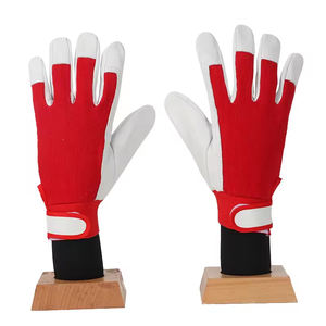 Guantes de trabajo de cuero blanco con palma y dorso de cuero vacuno, guantes de seguridad industriales de alta resistencia para uso personal. - Product Image 2