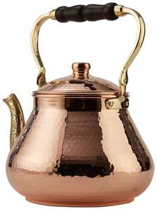 Tetera de Cobre Turco Natural de 1 mm de Espesor, Hecha a Mano, Sólida, Martillada, Grande, para Estufa - Product Image 4