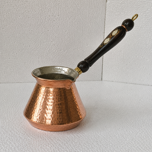 Handmade Hammered Copper Turkish Coffee Pot Cezve with Wooden Handle Traditional Ibrik <b>Arabic</b> Greek Coffee Maker 500ml - Product Image 3