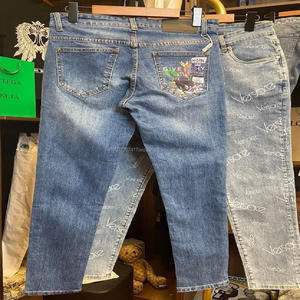 Jeans pour hommes Style anglais Lavage foncé Déchiré Stretch Droit Jeans décontractés pour hommes Marque Styles assortis en stock Pantalon en denim - Product Image 6