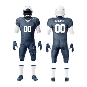Ensemble d'uniformes de football américain personnalisés pour hommes, manches courtes, col en V, 100% polyester, respirant, style ajusté, toutes saisons - Product Image 6
