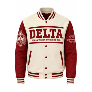 Veste universitaire Delta Sigma Theta, lettres grecques brodées rouges, style preppy 1913, manteau décontracté pour homme - Product Image 5