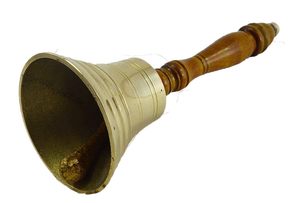Campana de Mano de Latón Resistente con Mango de Madera, Campana Metálica Decorativa Hecha a Mano - Product Image 3