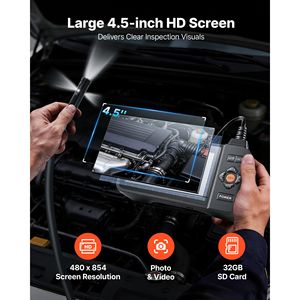 Endoscopio Industrial con Pantalla IPS HD de 4.5 Pulgadas, Triple Lente, 8+2 Luces, Zoom 8X, Cámara Boroscópica Impermeable IP67 para Inspección - Product Image 3