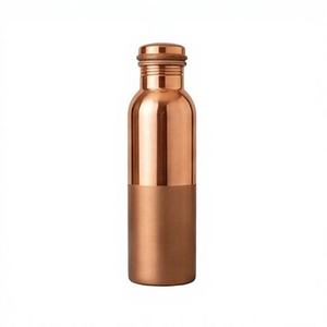 Bouteille d'eau en cuivre avec tasse, motif contemporain gravé, écologique, grande capacité, gourde portable - Product Image 2
