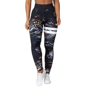 Leggings personnalisés sublimés de haute qualité en polyester et élasthanne, taille haute, imperméables, respirants, unis, pour femmes grandes tailles - Product Image 1