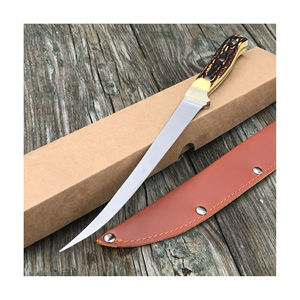 Cuchillo de Filetear Burraq Personalizado Hecho a Mano con Hoja de Acero Inoxidable 304 de 9 Pulgadas y 3.0 mm de Grosor, Funda de Cuero, Apto para Lavavajillas - Product Image 2