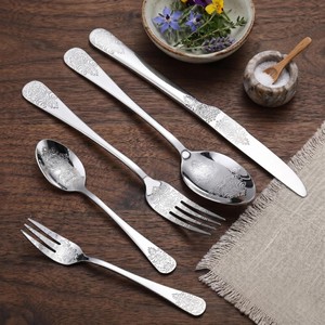 Ensemble de couverts élégants en acier inoxydable, finition miroir, passe au lave-vaisselle, couverts de mariage, 4 pièces - Product Image 2