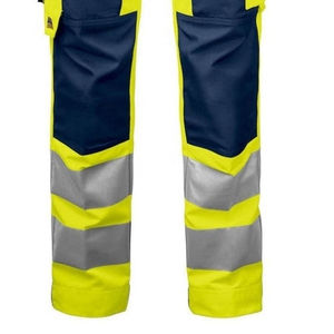 Hi Visibility <b>Work</b> <b>Pants</b> Men Polyester Reflective Safety Protective <b>Cargo</b> <b>Pants</b> with Reinforced Knees and Stripes - Product Image 6