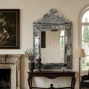 Miroir mural baroque vénitien vintage |   Miroir décoratif en verre de style antique de luxe pour entrée, couloir, salon - Product Image 2