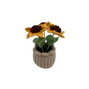 Decoración de Girasol Tejida a Crochet, Planta en Maceta, Adorno Temático de Punto, Muñeco Amigurumi de Girasol, Regalo de Vietnam - Product Image 4