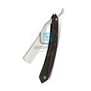 New Arrival High Quality Stainless Steel & Wood Handle <b>Straight</b> Shaving <b>Razors</b> for Barber Use Durable Face Shavers Made Pakistan - Product Image 4