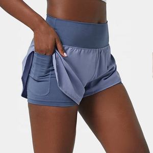 Women OEM ODM Yoga Shorts High Waist Workout Shorts <b>Tummy</b> <b>Control</b> Gym Shorts Running Fitness Shorts Stretch Athletic Yoga Shorts - Product Image 6