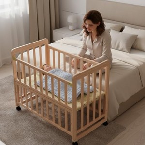 Cuna de Madera para Bebé, Cuna Colecho, Madera Natural, Venta al por Mayor en India - Product Image 2