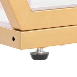 Mesa Consola Moderna de 3 Niveles con Superficie de Mármol, Almacenamiento Abierto, Tubos Geométricos de Hierro Dorado y Dispositivo Antivuelco - Product Image 2