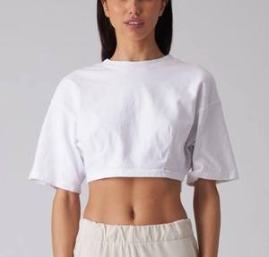 Camiseta Corta Personalizada para Mujer, Algodón, Ropa Casual Urbana, Producción al por Mayor - Product Image 5