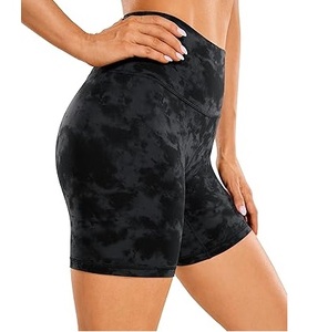 Shorts de Yoga de Cintura Alta para Mujer, con Efecto Tie Dye, Elásticos, Levanta Glúteos, para Gimnasio, Ciclismo, Running, Leggings Cortos, Sin Costuras, Transpirables - Product Image 1
