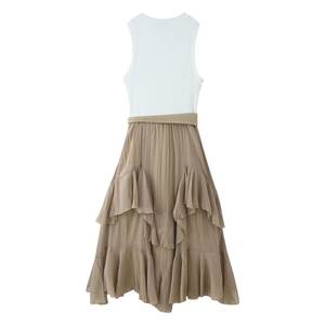 Vestido Midi Vintage para Mujer con Cintura Imperio, Tejido en Capas, con Cinturón y Detalles Decorativos, Primavera/Verano 2026, Nueva Llegada - Product Image 2