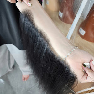 Closure frontale en dentelle, 12 pouces, cheveux humains lisses, de l'oreille à l'oreille, extensions de cheveux noirs naturels pour femmes - Product Image 1