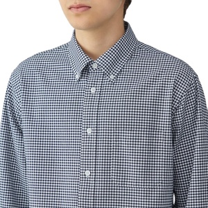 Chemise à carreaux décontractée pour homme en coton et lin à col montant, nouvelle collection streetwear quatre saisons, fabriquée au Bangladesh - Product Image 4