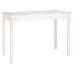 Table à manger compacte et minimaliste en bois de pin massif blanc - Product Image 2