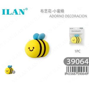 Adorno decorativo de abeja ILAN, 1 unidad, amarillo con alas azules, para decoración del hogar - Product Image 1