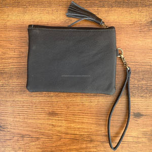 กระเป๋าถือหนังวัวฟอกมือลายดอกไม้หนังแท้มีซิปกระเป๋าคลัทช์หนังวัวสุดหรูของผู้หญิง - Product Image 5