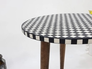 Table basse de salle à manger moderne en bois d'acacia et résine, faite à la main, étanche, pour salon, mariage, anniversaire, retraite, Diwali - Product Image 2