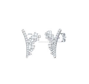 Ensemble de boucles d'oreilles en or massif 10 carats avec diamants de laboratoire sur mesure, design de luxe, bijoux tendance pour femmes, à porter au quotidien, pour mariage, fête, cadeau - Product Image 5